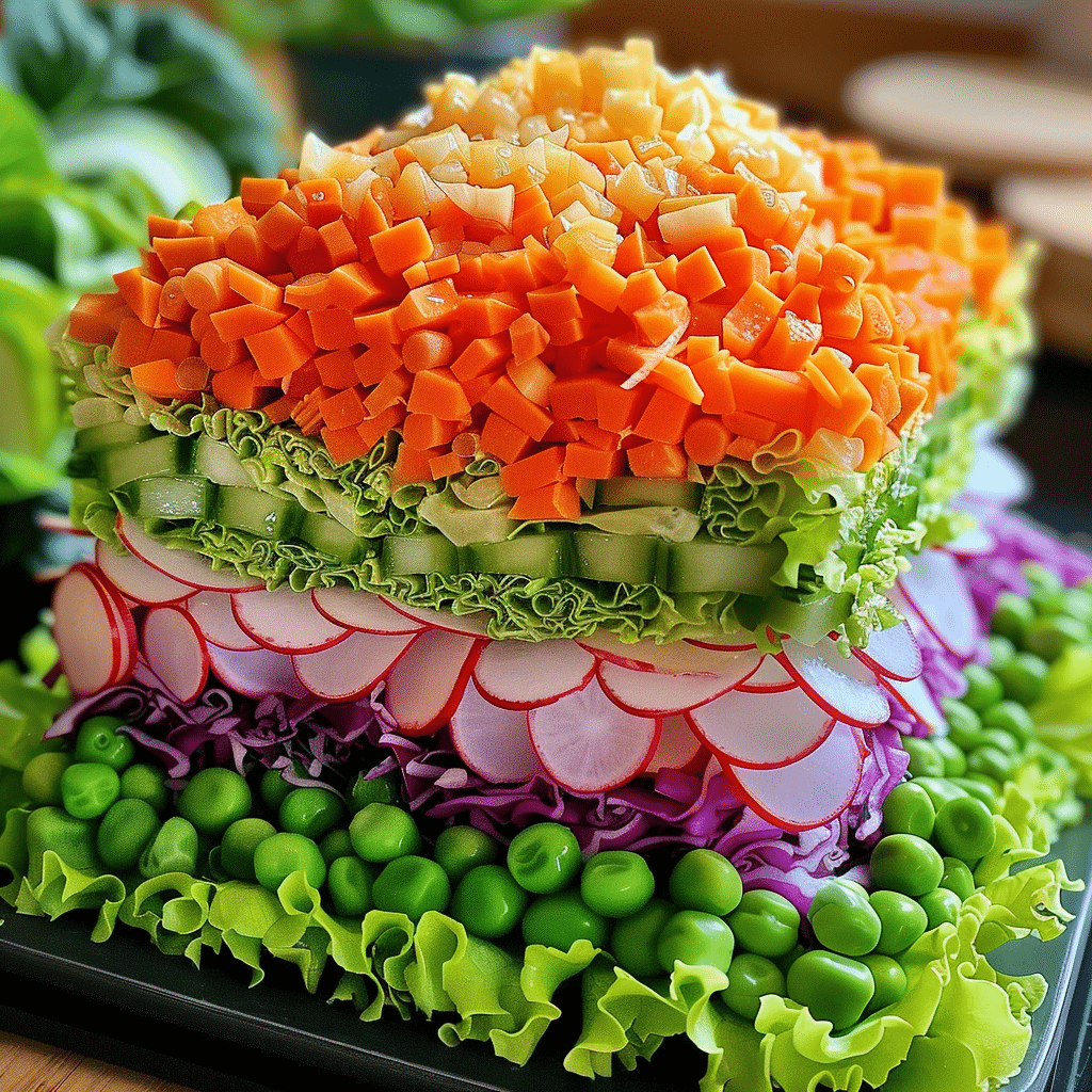 Layered Lettuce Salad With Peas