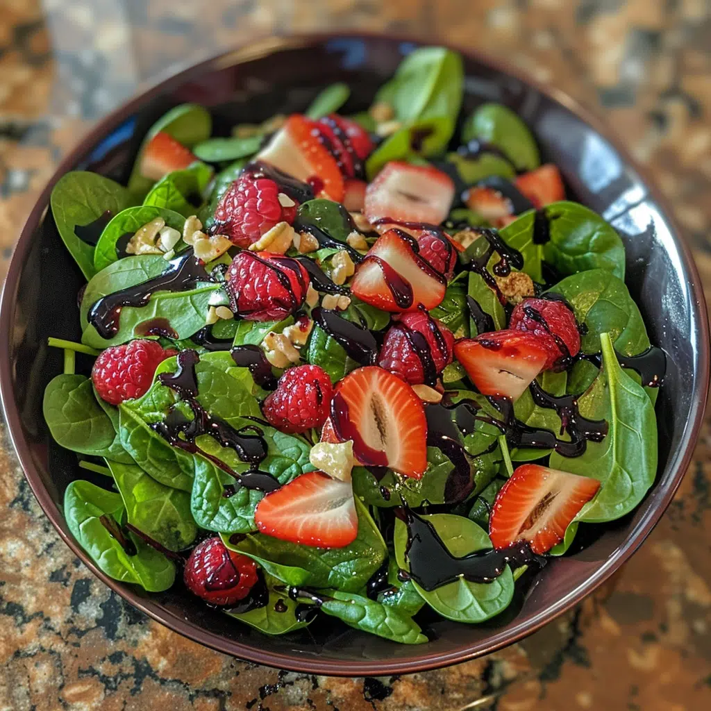 Tangy Berry Spinach Salad with Balsamic Glaze