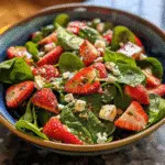 Strawberry Spinach Feta Salad with Balsamic Glaze