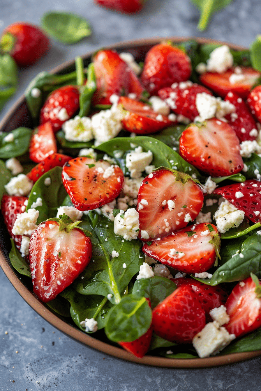 Strawberry Spinach Feta Salad with Balsamic Glaze Strawberry Spinach Feta Salad Strawberry Spinach Feta Salad with Balsamic Glaze image 1775730201558
