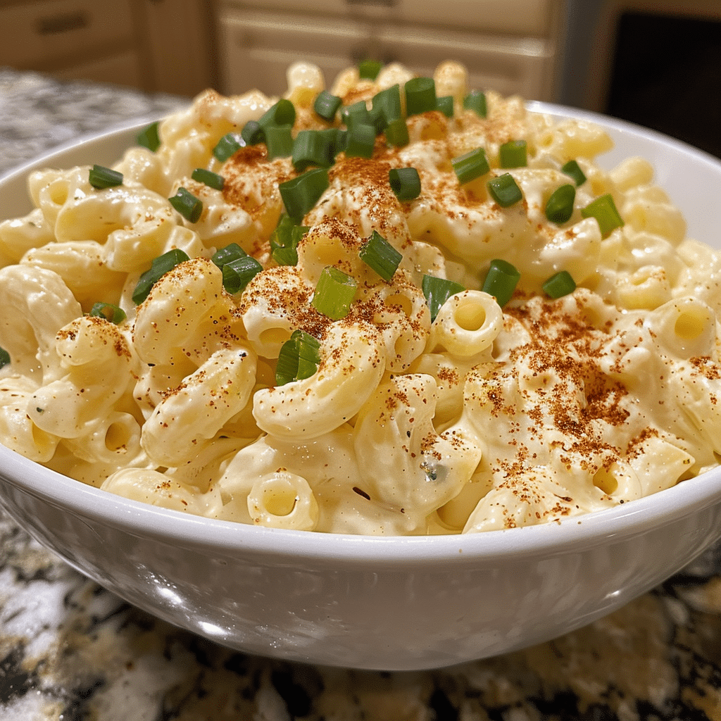Creamy Deviled Egg Macaroni Salad Recipe