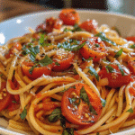 Cherry Tomato Pasta with Parmesan and Basil