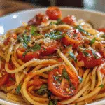 Cherry Tomato Pasta with Parmesan and Basil