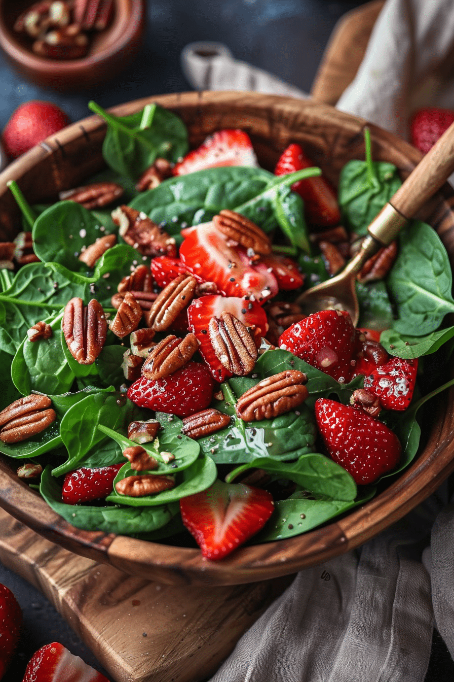 Spinach Strawberry Salad with Pecans: A Refreshing Twist on Garden Greens Spinach Strawberry Salad with Pecans Spinach Strawberry Salad with Pecans: A Refreshing Twist on Garden Greens
