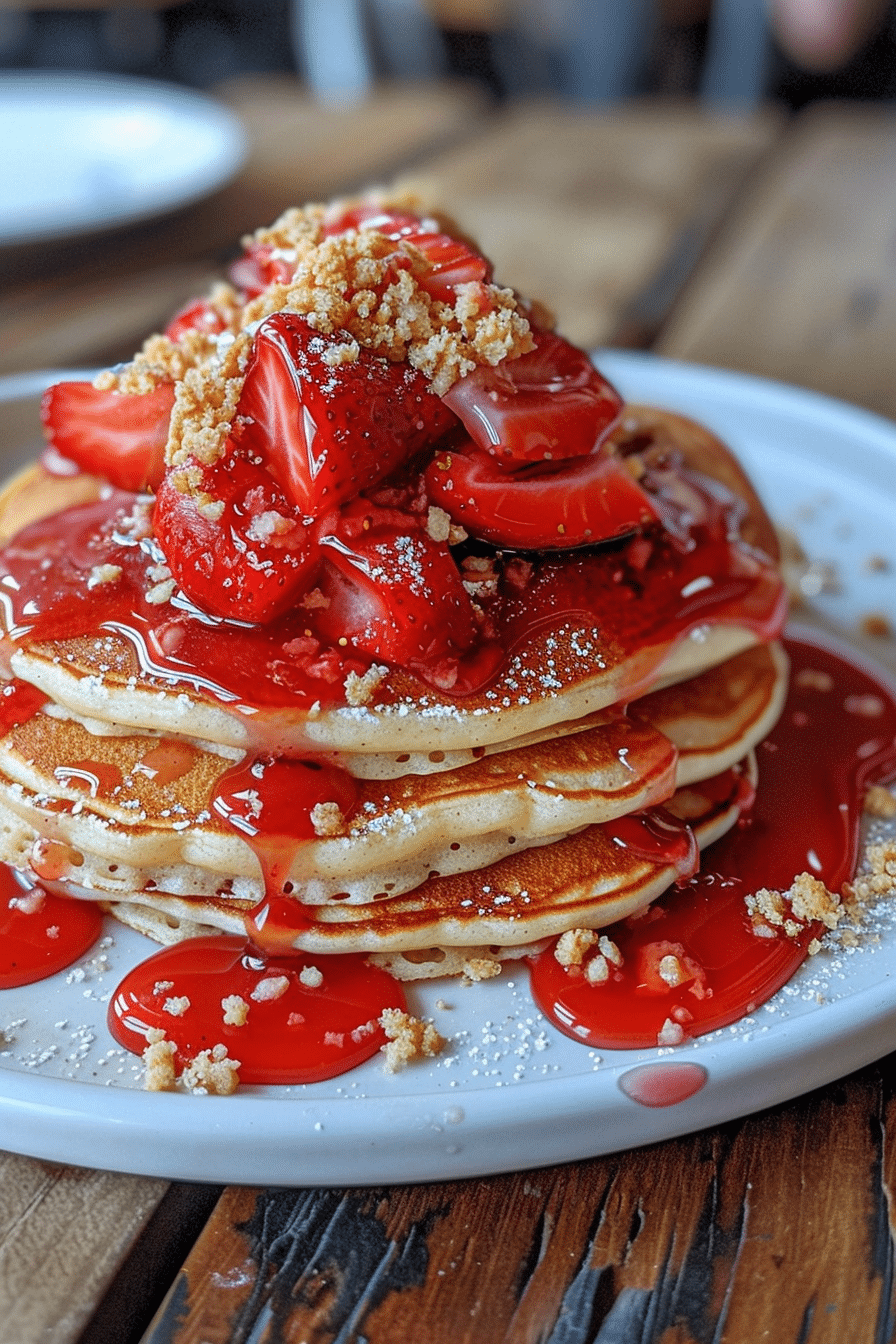 Strawberry Cheesecake Pancakes Fluffy Dessert Recipe