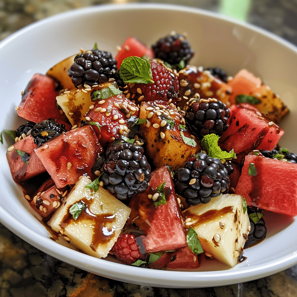 Balsamic Watermelon & Blackberry Salad