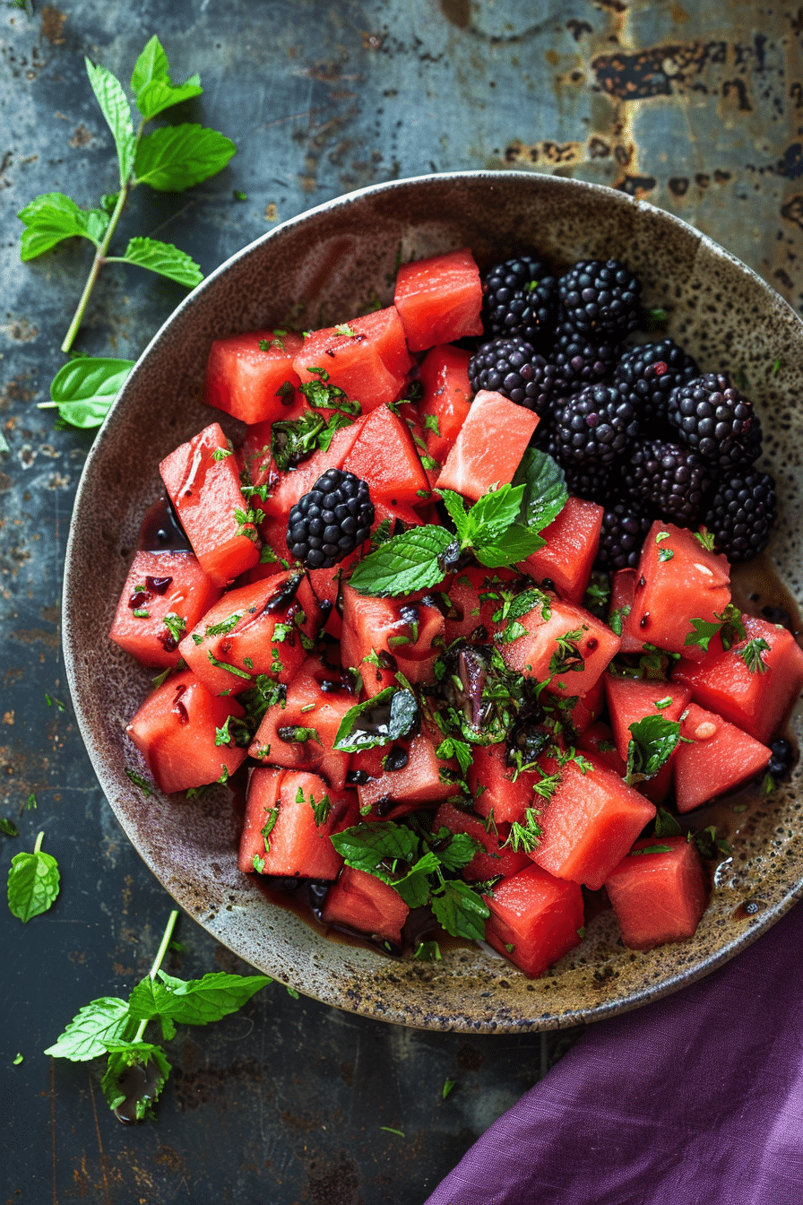 Balsamic Watermelon & Blackberry Salad