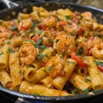 Mediterranean Cajun Shrimp Rigatoni Pasta - Easy & Creamy!