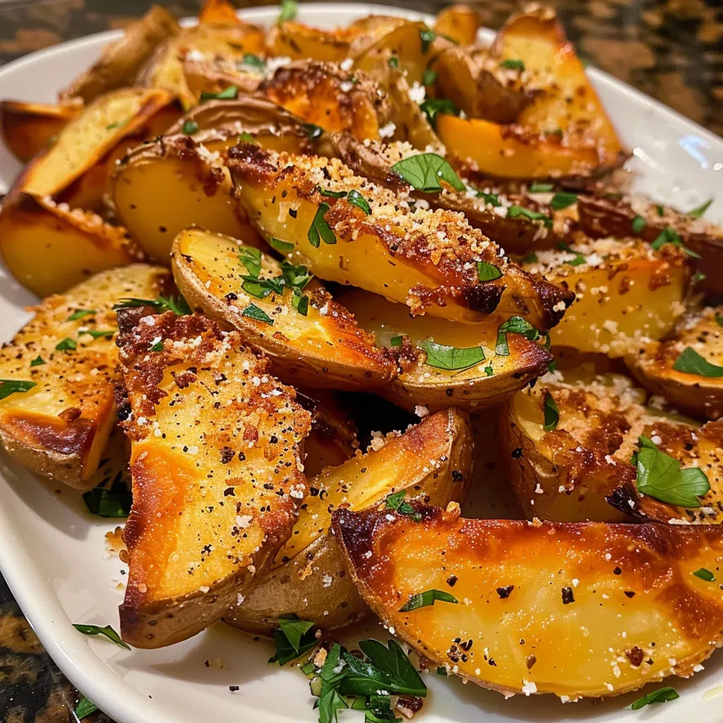 Crispy Garlic Parmesan Potato Wedges Recipe