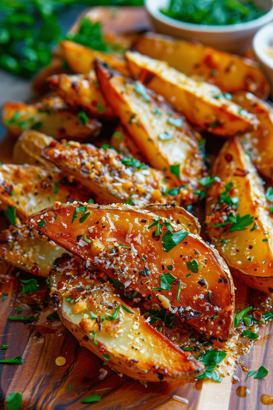 Crispy Garlic Parmesan Potato Wedges Recipe image 1777025285407