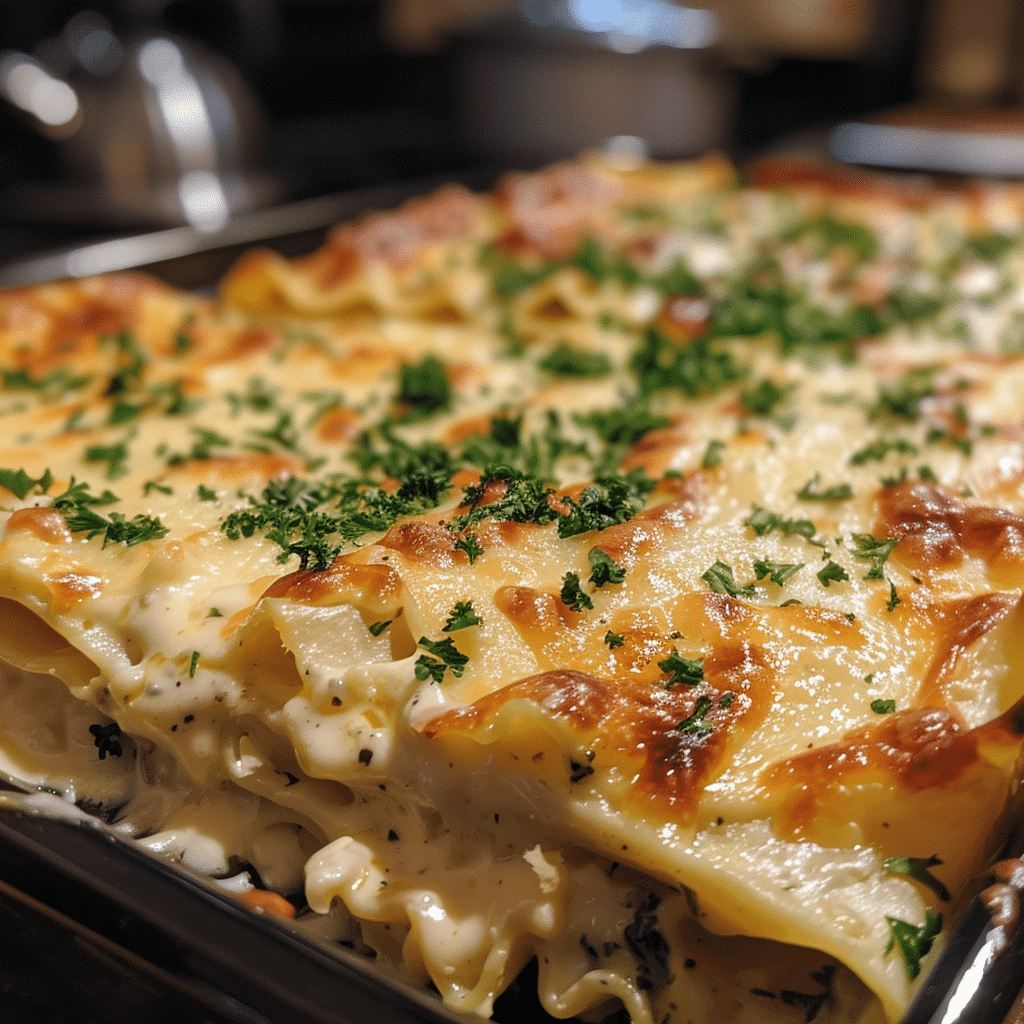 Cheesy Chicken Alfredo Lasagna Layers