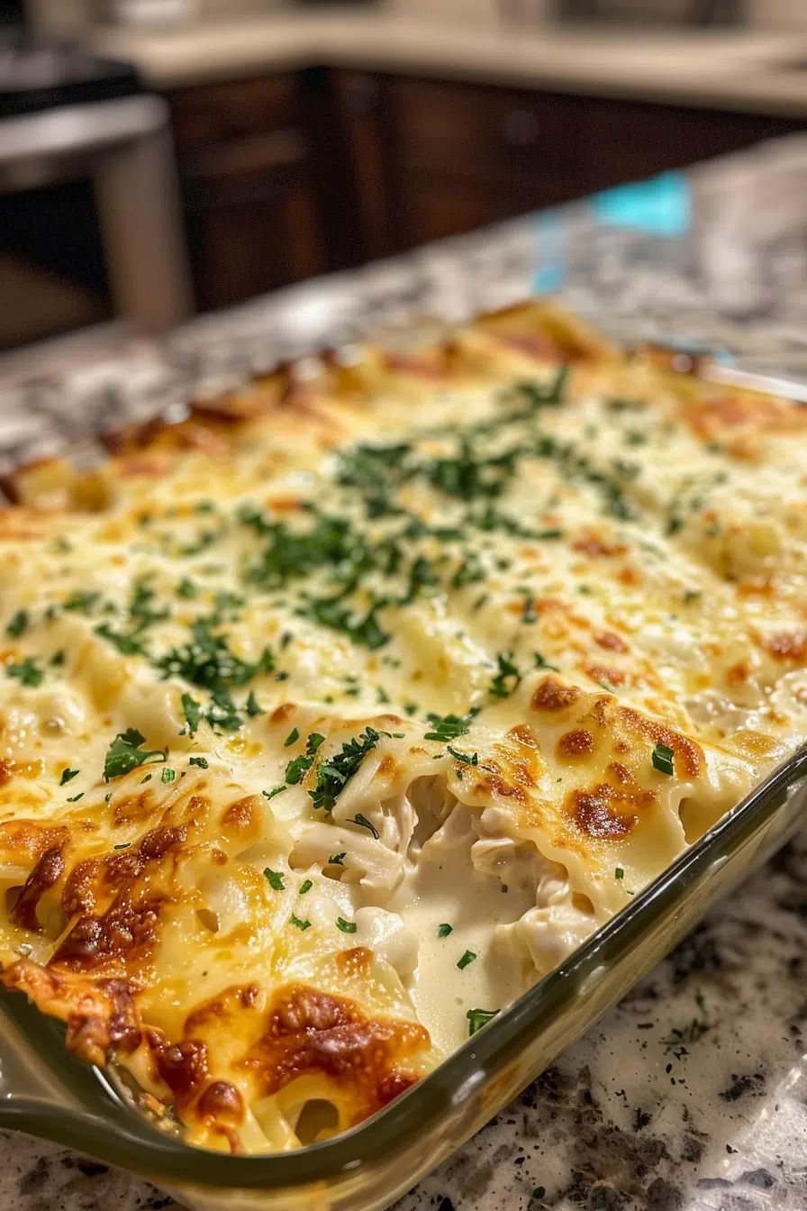 Cheesy Chicken Alfredo Lasagna Layers Cheesy Chicken Alfredo Lasagna Layers image 1777025423374