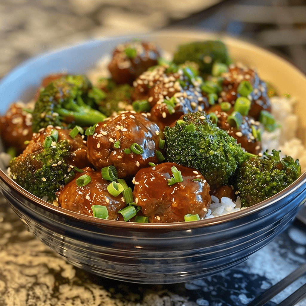 Asian Beef Meatballs and Broccoli Recipe