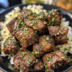 Garlic Butter Steak Bites with Rice Recipe
