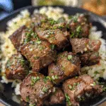Garlic Butter Steak Bites with Rice Recipe