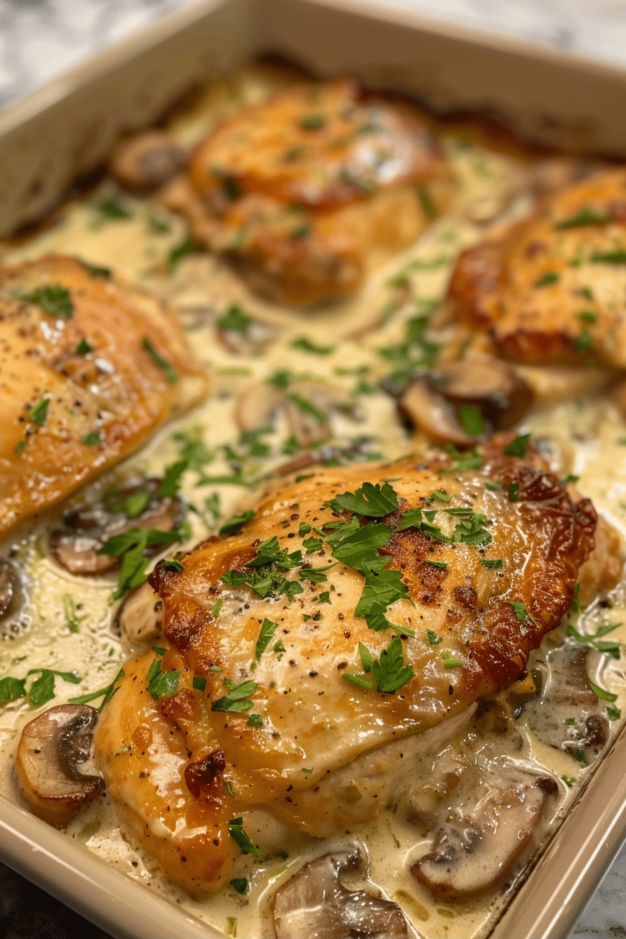 Creamy Mushroom Chicken Bake For Easy Dinners image 1785178387795