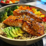 Maple Dijon Salmon Quinoa Bowls for Healthy Dinners