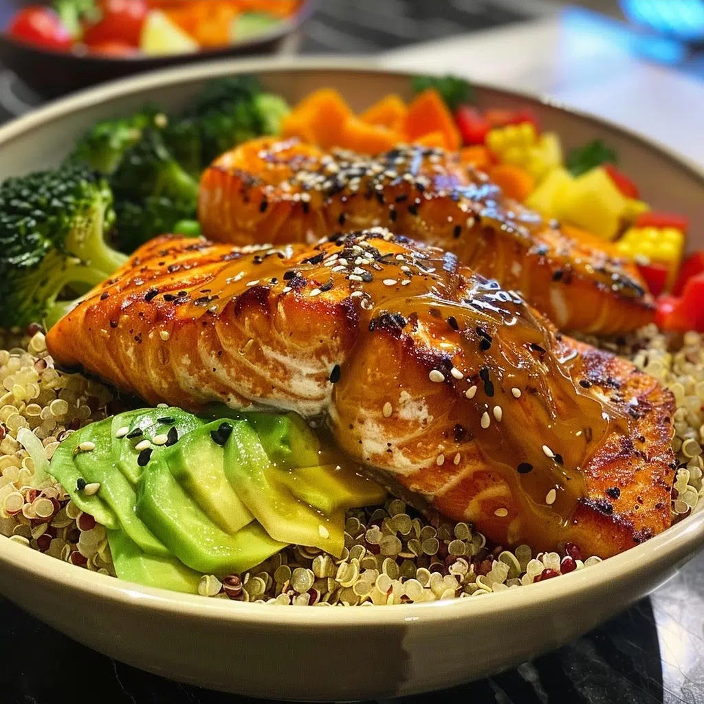 Maple Dijon Salmon Quinoa Bowls for Healthy Dinners