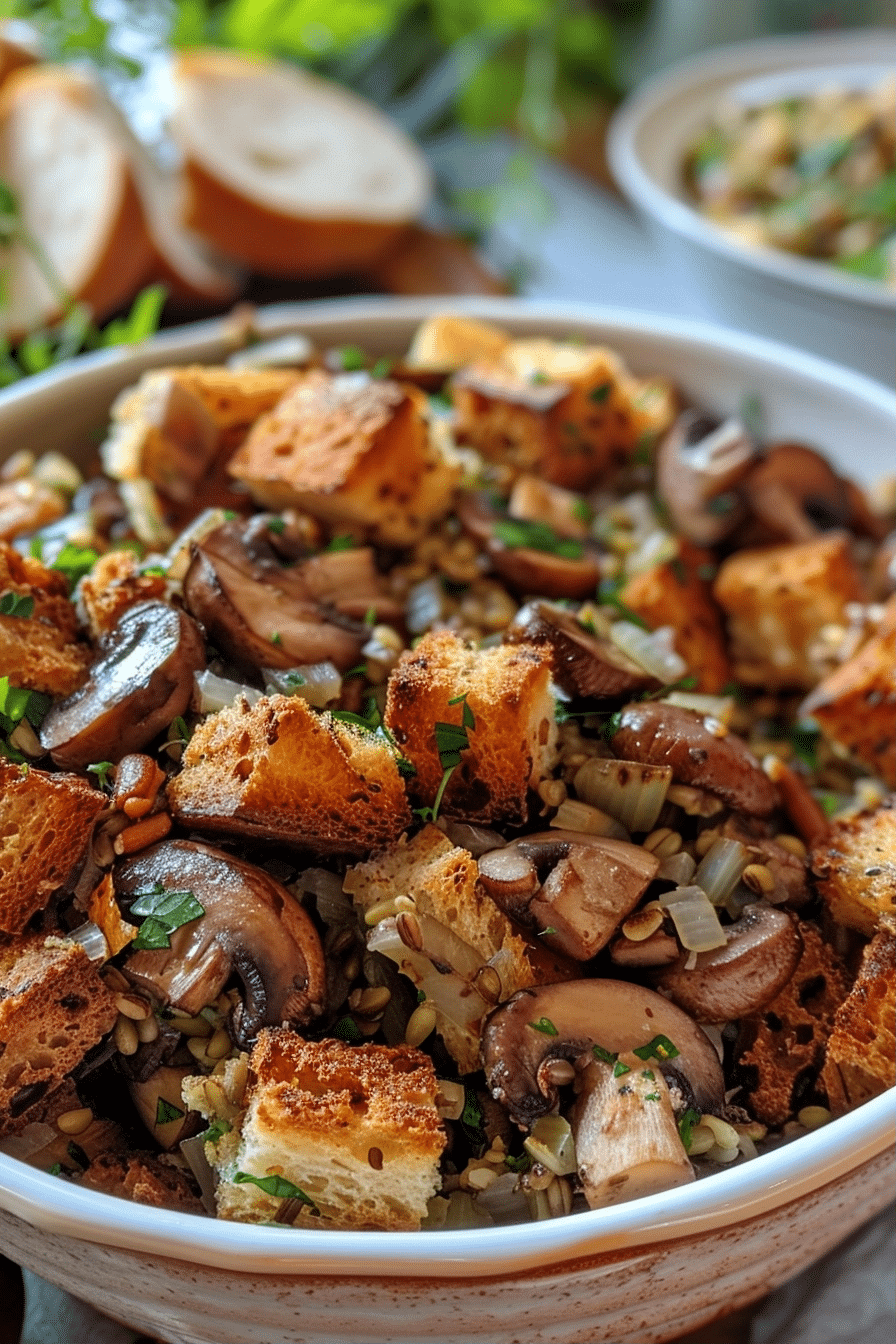 Mushroom Farro Stuffing: A Hearty Vegetarian Side Dish image 1786134800457