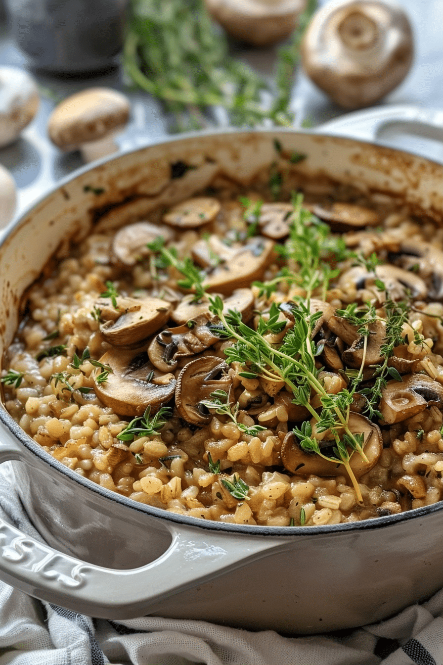 Mushroom Barley Bake: A Hearty Savory Vegetarian Casserole Mushroom Barley Bake: A Hearty Savory Vegetarian Casserole image 1788166347994