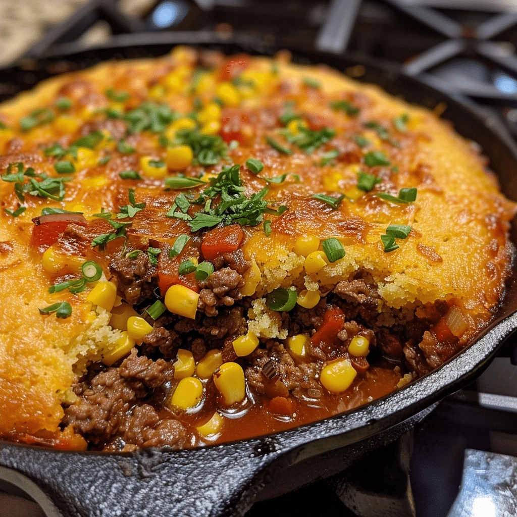 Beefy Cornbread Skillet Recipe for Family Dinners