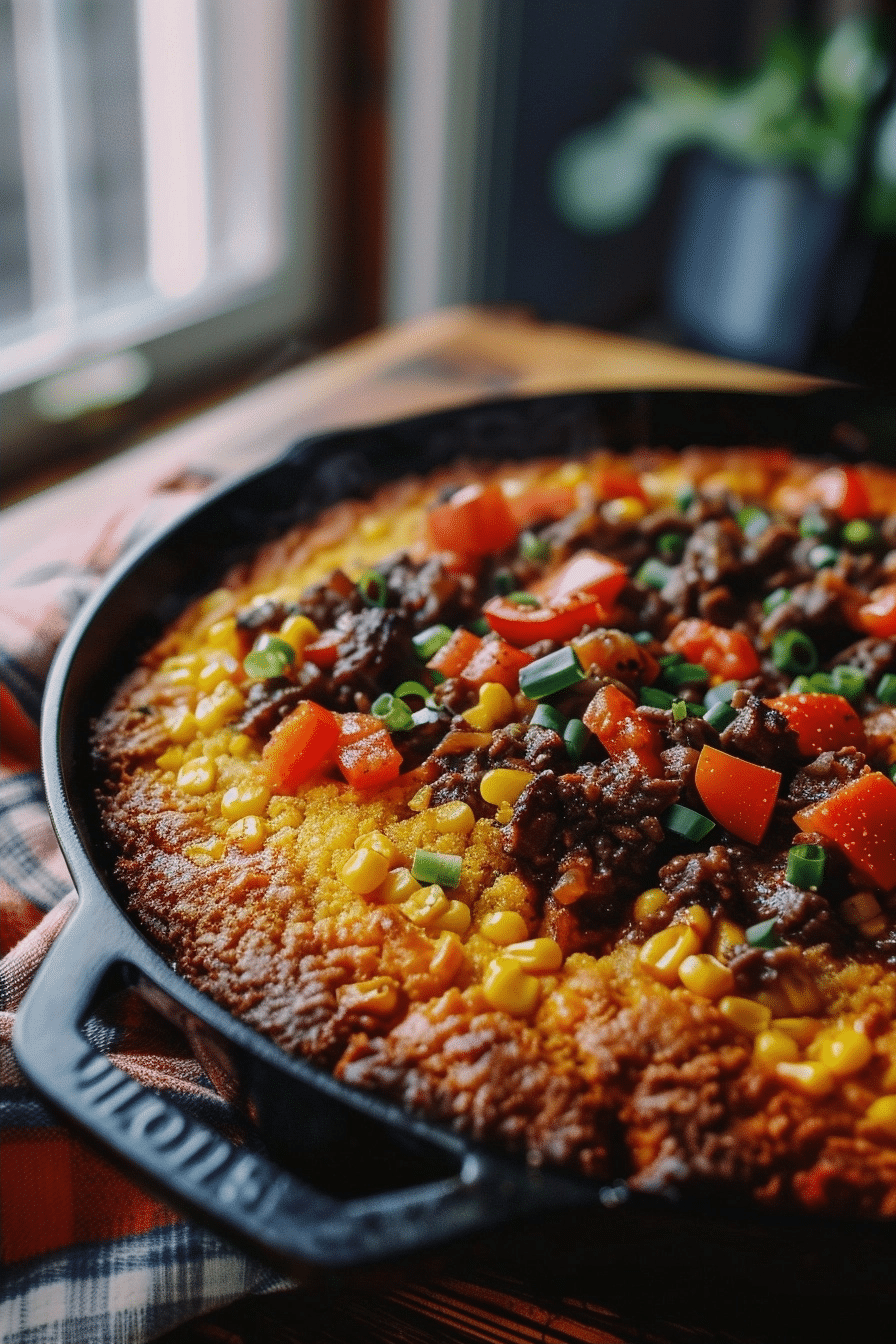 Beefy Cornbread Skillet Recipe for Family Dinners image 1788166496571