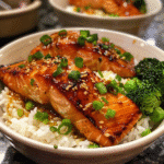 Honey Garlic Salmon Rice Bowls Recipe Honey Garlic Salmon Rice Bowls Recipe