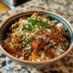 Ground Beef Garlic Parmesan Rice Bowl
