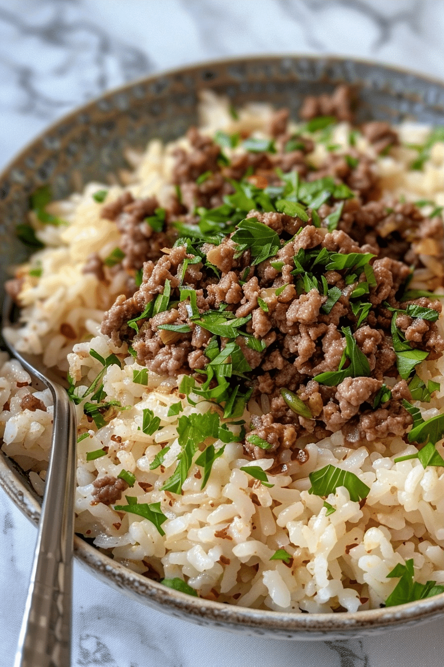 Ground Beef Garlic Parmesan Rice Bowl Ground Beef Garlic Parmesan Rice Bowl image 1788294078700