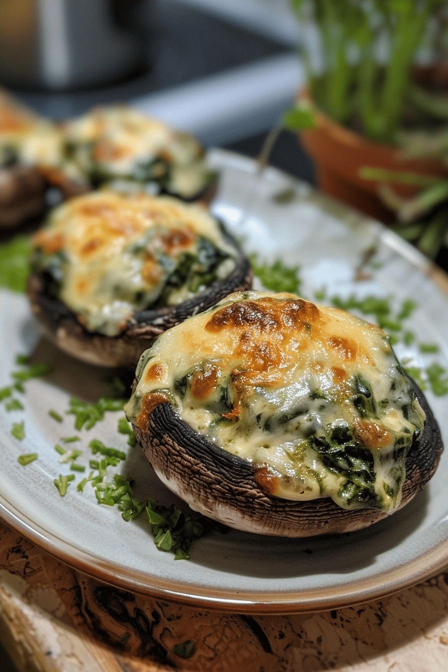 Spinach and Cheese Stuffed Portobello Mushrooms image 1788349595267